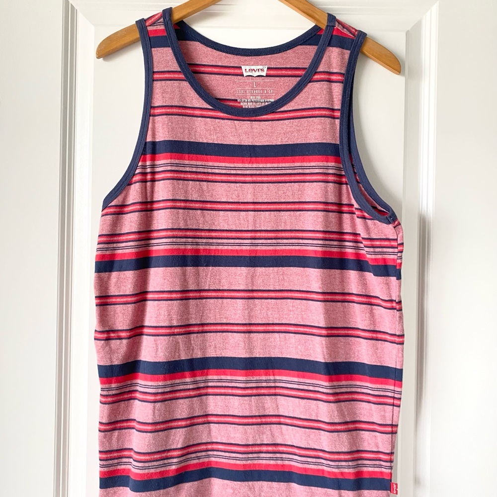 Levi's Red and Blue Striped Tank Top